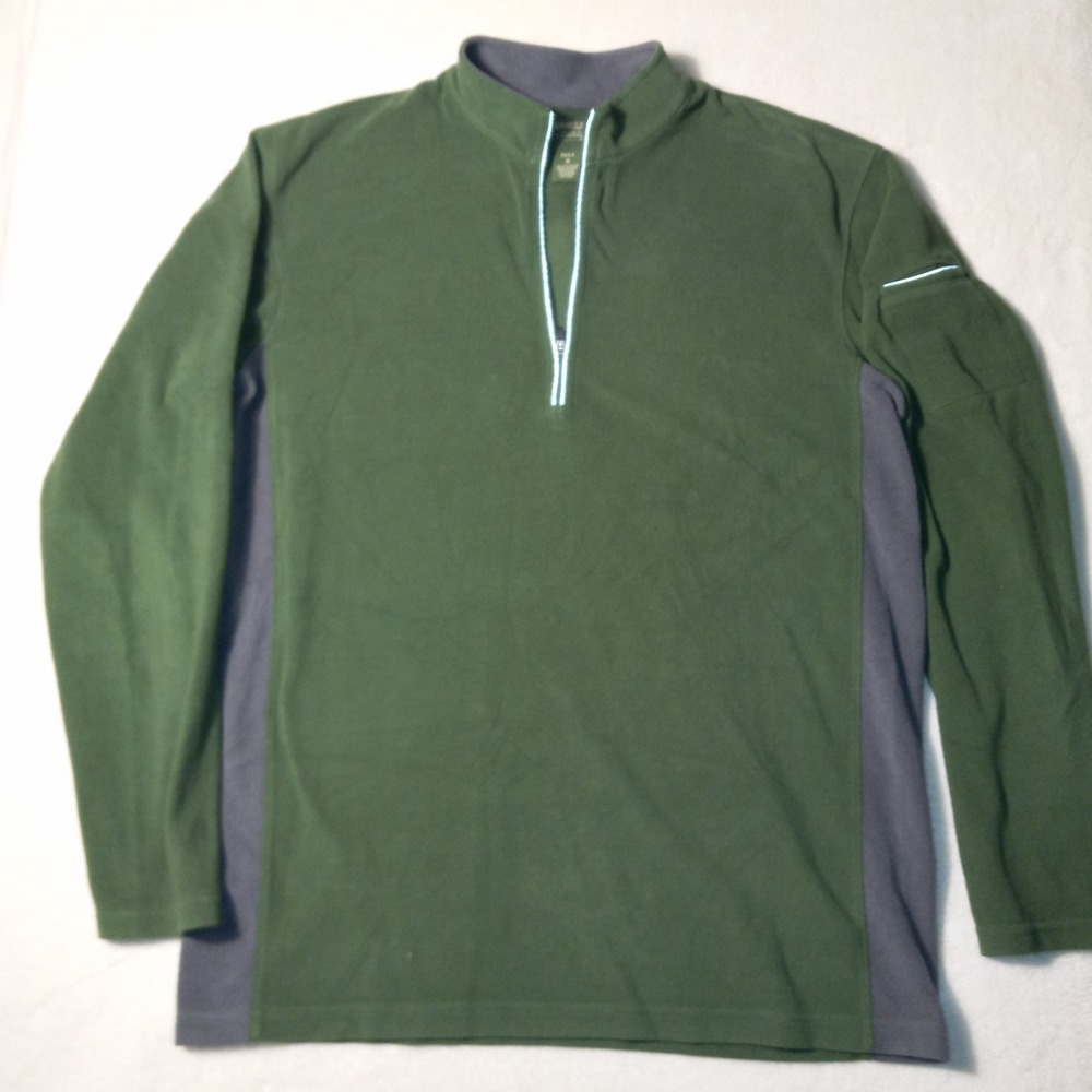 Gander Mountain Guide Series Men Green Long Sleeve Pullover 1/4 Zip Size Medium